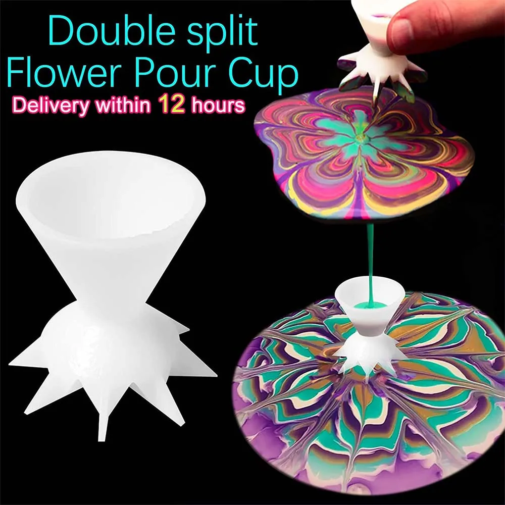 2PCS Acrylic Paint Pouring Supplies Acrylic Pouring Strainers Plastic Silicone Strainer Flower Drain Basket