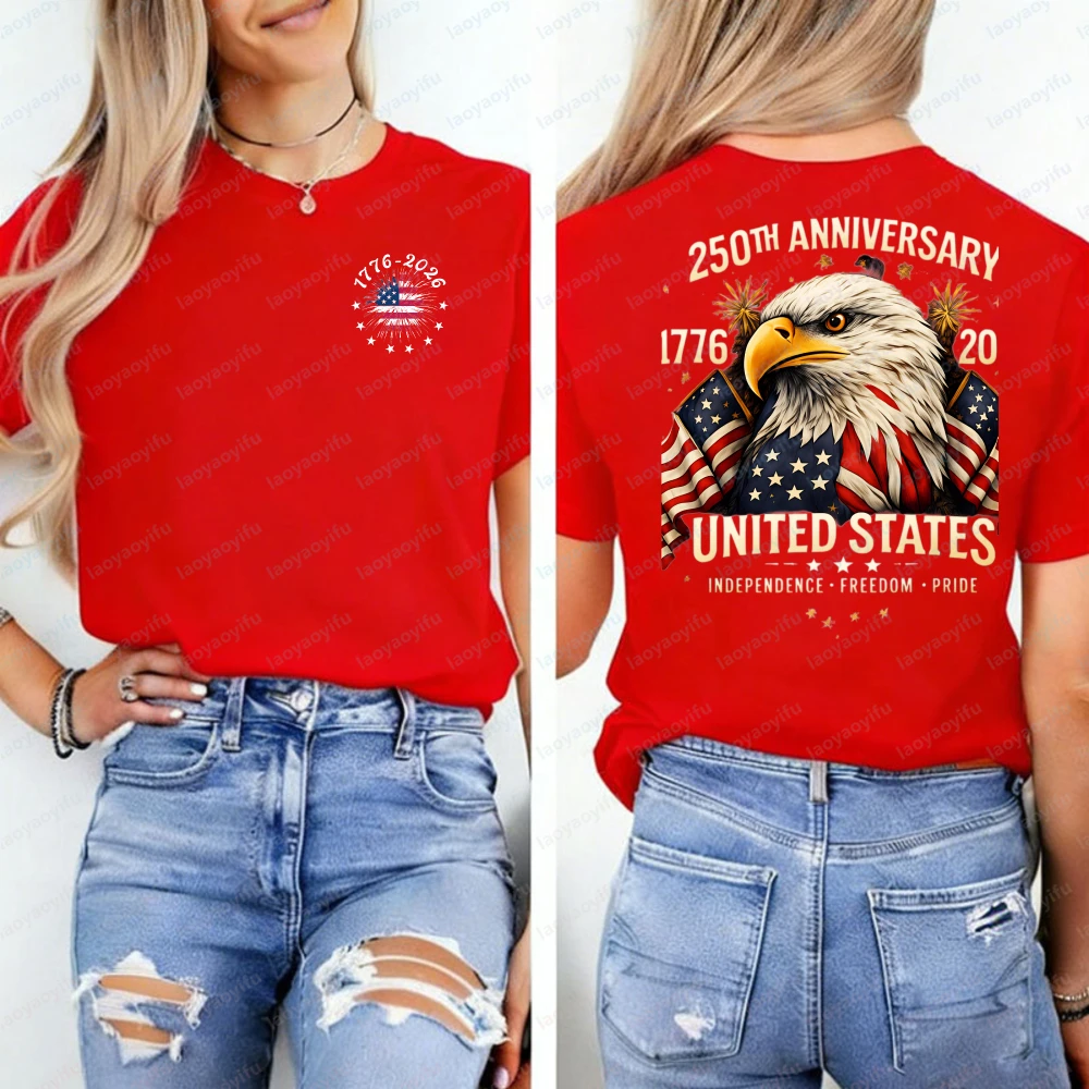 250th Anniversary United States Shirt Patriotic Eagle T-Shirt America 1776–2026 Tee Independence Day USA Shirt Graphic T Shirts