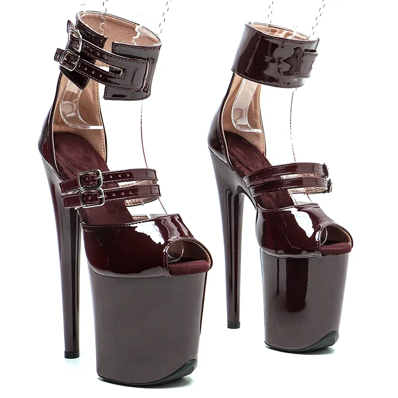 

Leecabe 20cm/8inches Patent Material Open toe Trendy fashion Platform high heel sandals stripper heel pole dance shoes