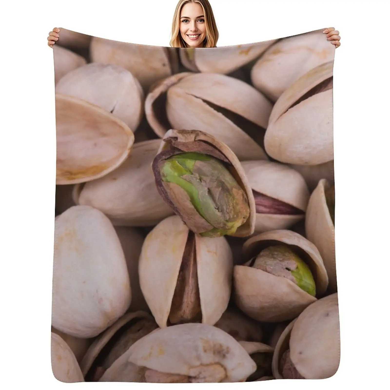 Cracked Open Pistachio Throw Blanket Soft Comfort Blanket for Reading Watching TV