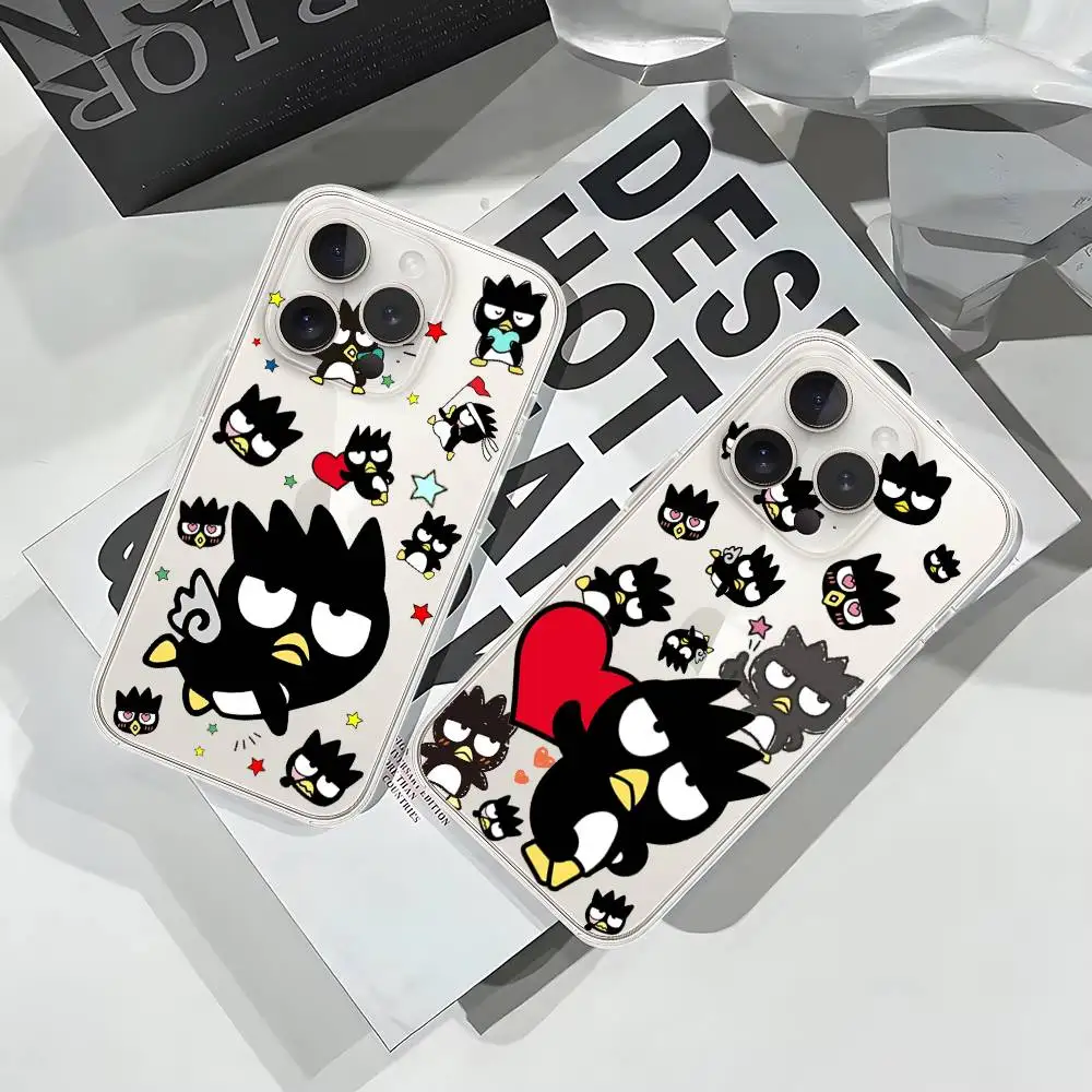 Custodia per telefono carina B-Badtzs-M-Marus per IPhone 17 16 15 14 Plus 13 12 11 Pro Max Cover posteriore per telefono Cover antiurto trasparente