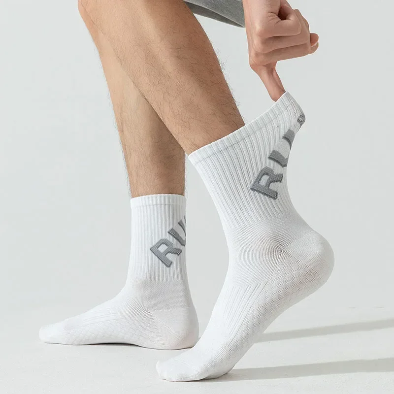 Esportes ao ar livre marthon bicicleta equitação treinamento de fitness tripulação meias correndo unisex das mulheres dos homens tubo médio rapidamente seco