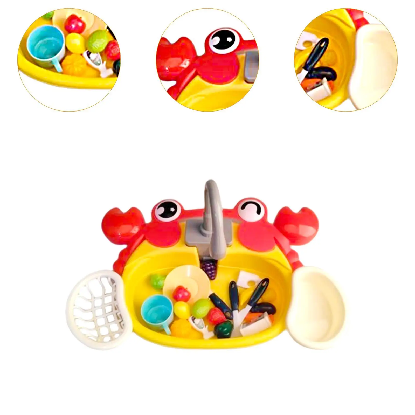 Kitchen Sink Toys Role Playing Game with Running Water 20Pcs Kitchen Accessories