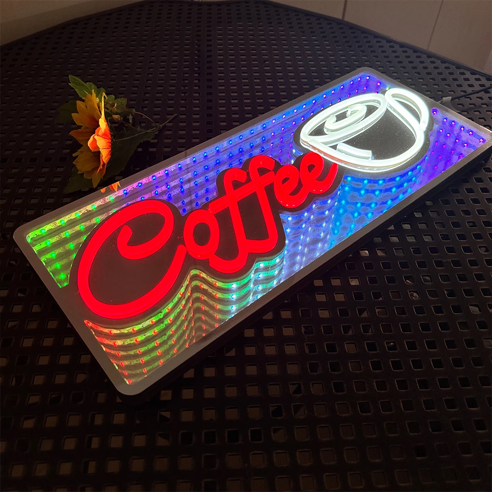 48cm 3DコーヒーバーLEDネオンサイン 両面フルカラー - Coffee Tea Neon Sign のレビューと価格