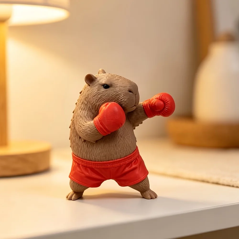 Niedliche Capybara-Figuren - Plastik-Capybara-Dekorationen, geeignet für Büro- und Autodekoration/Tiermodelle – Detail 6