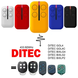 For DITEC GOL4 GOL4C BIXLG4 BIXLS2 BIXLP2 Garage Door Remote Control 433.92MHz Fixed Rolling Code Gate Remote Control