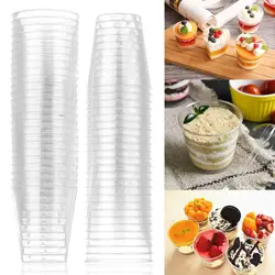 30/50X Cake DIY Decorating Tools Reusable Round Disposable Dessert Cups Reusable Muffin Cup Plastic Transparent Cupcake