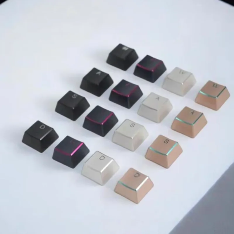 Imagem -02 - Keycap para Teclado Mecânico para Jogos Keycaps Destaque Transparente Alumínio Cnc Keycap Interruptor mx Keycap Wasd 1u Personalizado