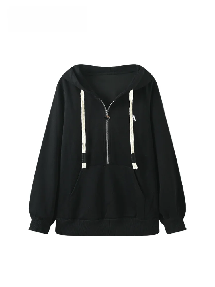 

Loose Long Sve Hoodie Women plus Size Autumn Faionable Versatile College Sle Top Casual Windproof Warm Polyester Fiber