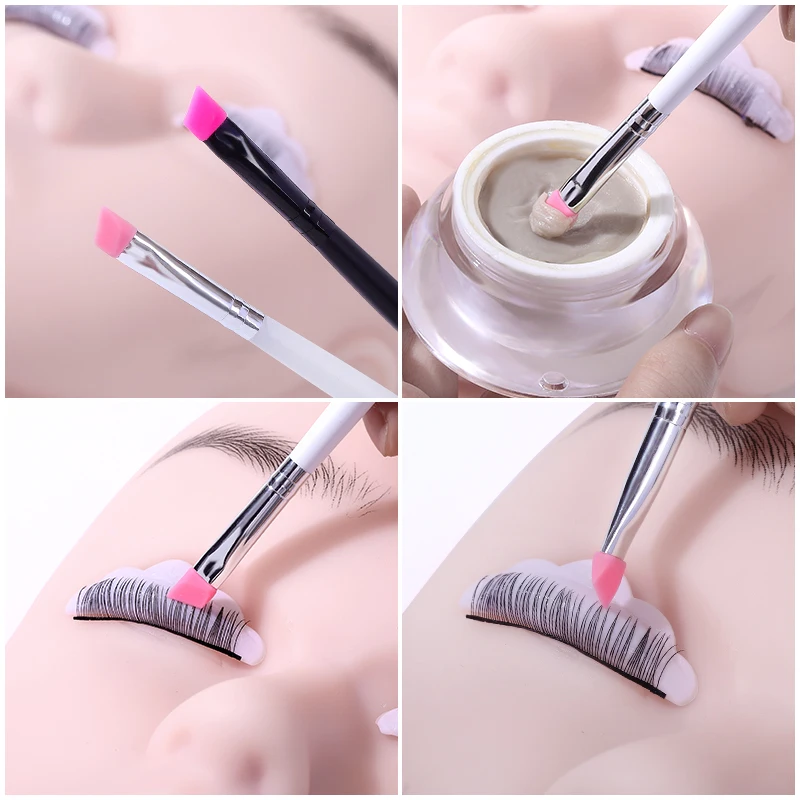 Kit de lifting de pestañas con cepillo de silicona, herramienta para separar pestañas, suministros para extensiones de pestañas 2