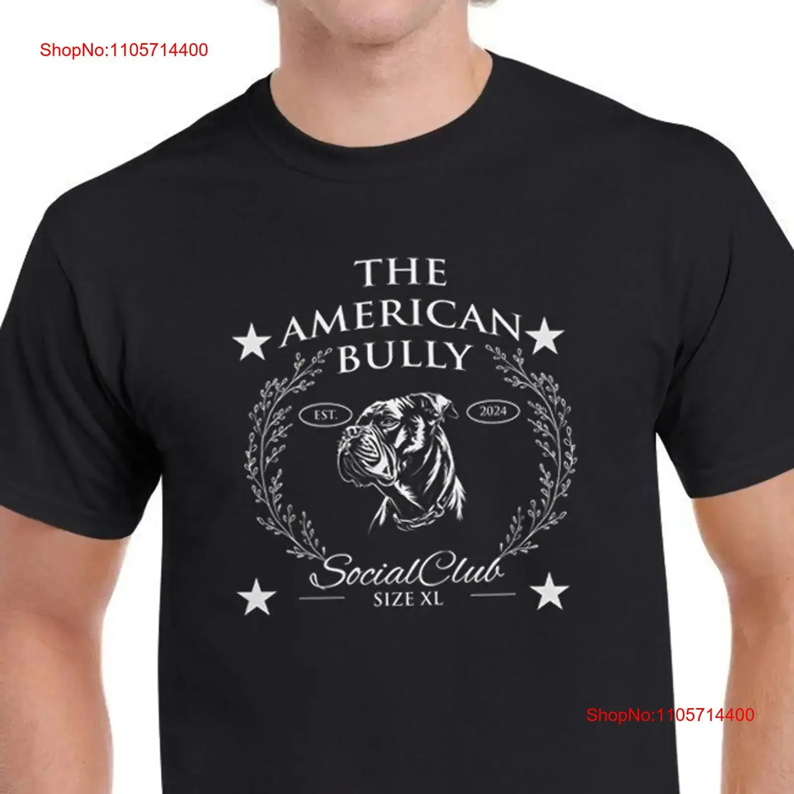 Camiseta American Bully Social Club con logo de perro XL, en blanco y negro, estilo vintage lavado, diseño gráfico elegante, ideal para cumpleaños del dueño.