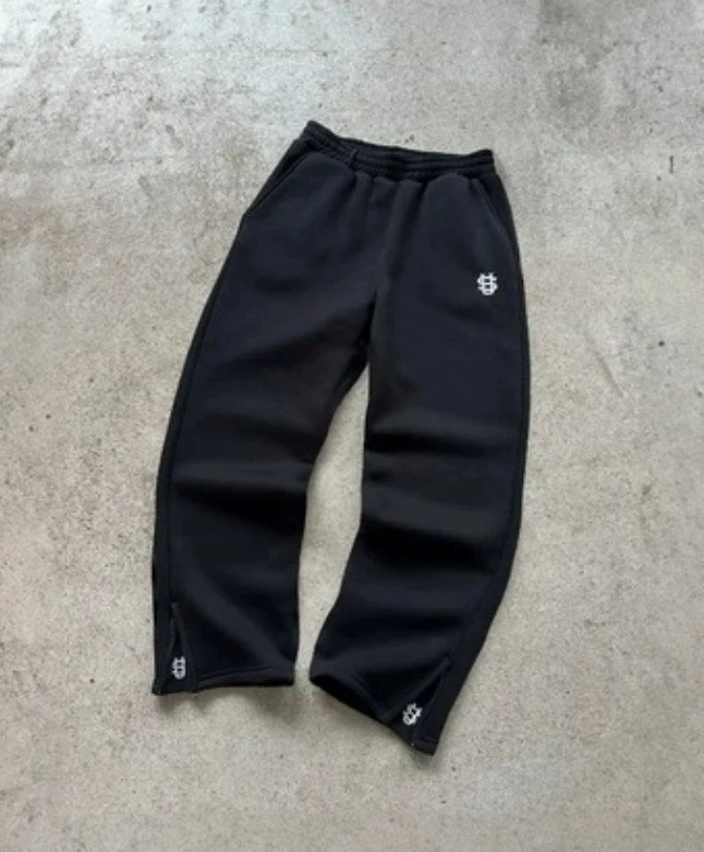 Мужские спортивные штаны, прямые брюки, спортивный костюм, уличная одежда, брюки, персонализированные брюки, повседневные брюки на молнии с вышивкой в стиле хип-хоп ﻿