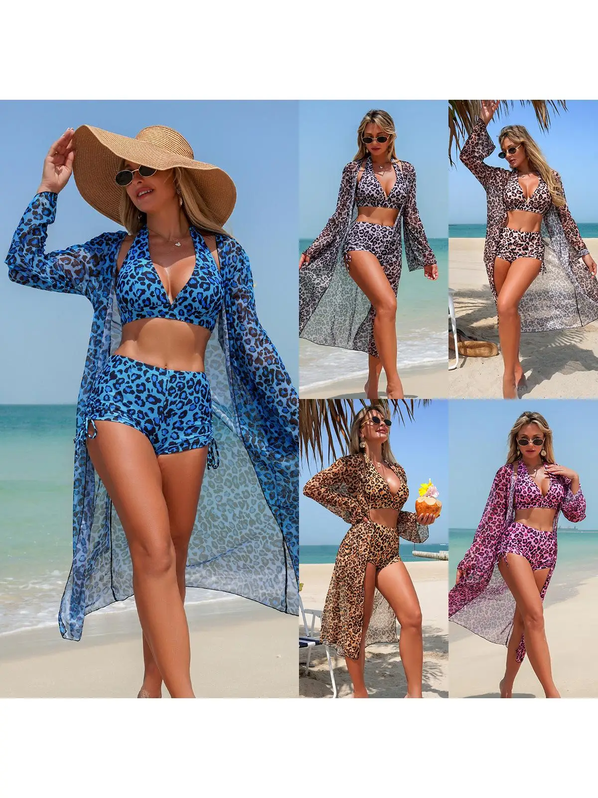 

Tee-Piece Swimsuit Me Coverup Bikini with Multi-Color Print Polyester Material Swimming Suit with Chest Pad No Steel Frame