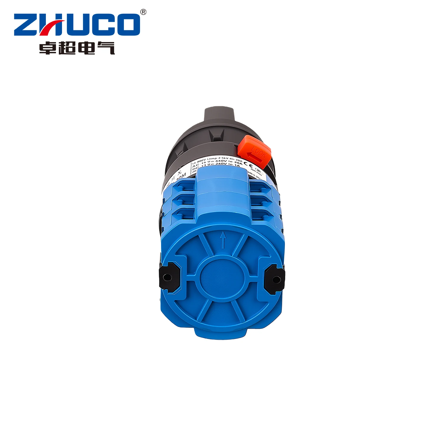 ZHUCO 2/3 position selector switch 20A 690V, 12-terminal universal rotary cam selector with lock, suitable for power distribution cabinets, machine tools, industrial panels (SZW26-20C/OM, ON OFF ON, ON OFF, ON ON) - view 5