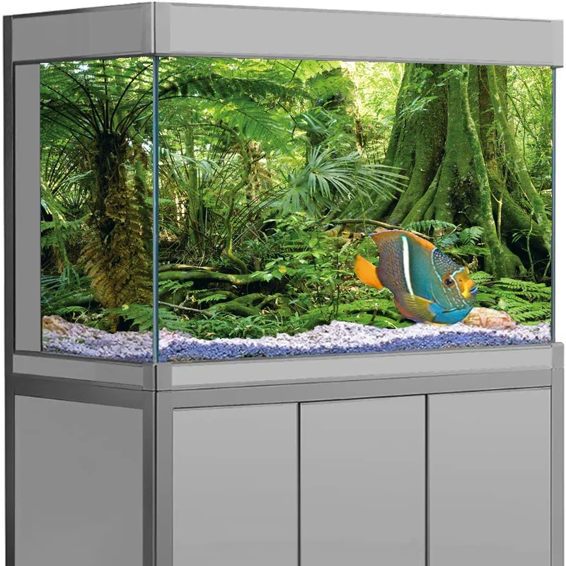 Forest sticker Aquarium Background Poster Decoration Fish Tank Wall Lanscaping Rainforest Terrarium Fish Tank Decorations