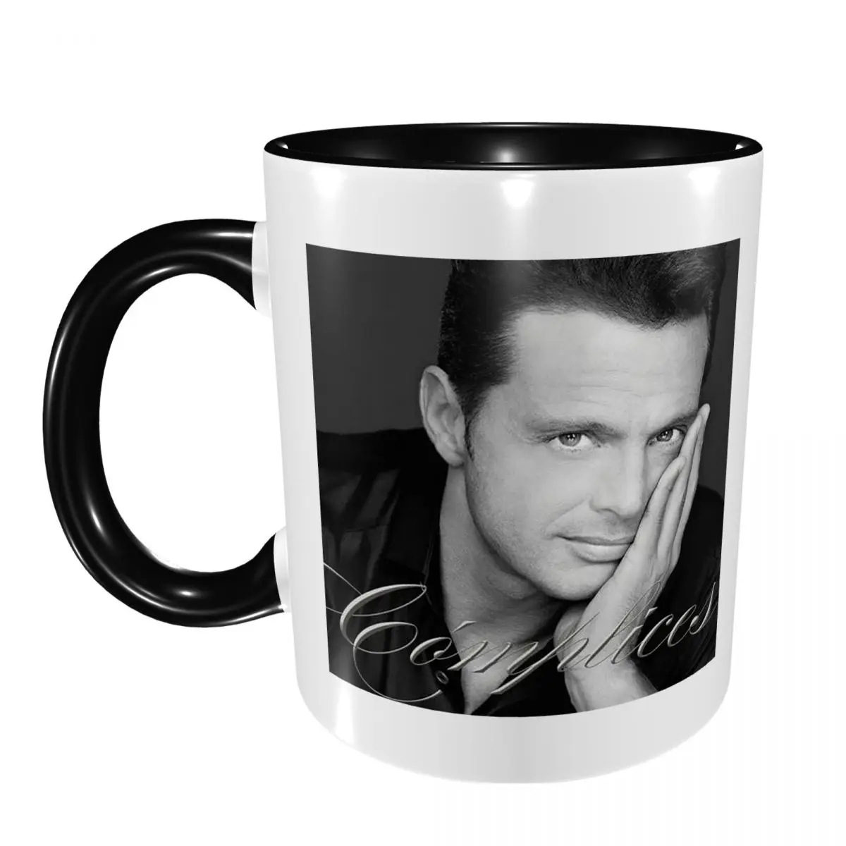 Taza de cerámica divertida con diseño de cantante Luis Miguel, tazas de café, tazas de té, taza de leche, regalos para mujer y hombre