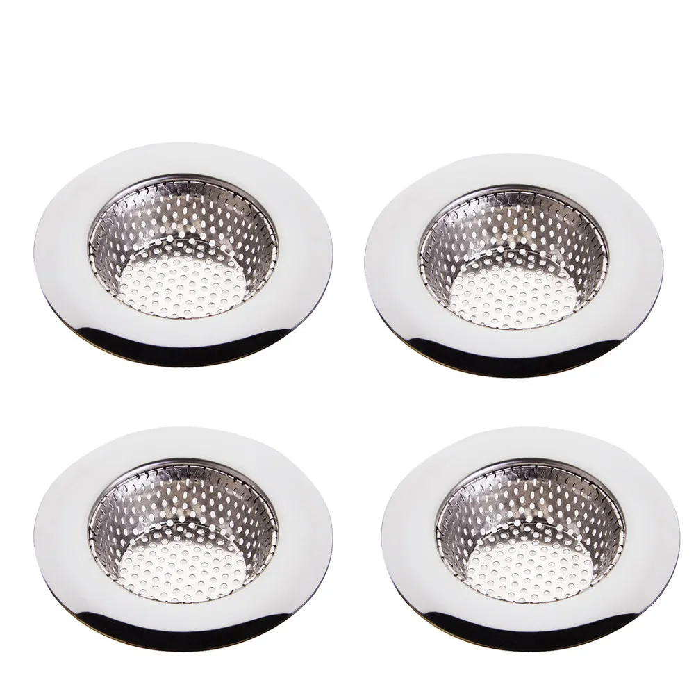 

4Pcs Stainless Steel Drain Strainer Sink Filter Stopper Water Plug for Kitchen Bathroom Laundry Silver Size S Tub Stopper
