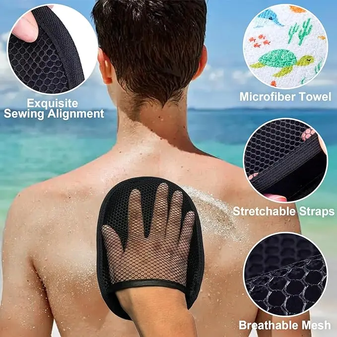 Newly Beach Sand Remover Cleaner Sand Off Beach Mitts Sand Removal Bag Convenient for Your Beach Travel