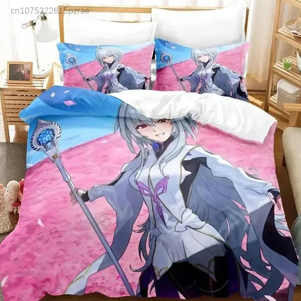 3D Print Anime Fate Grand Order, Merlin Bedding Set Printed With Pillowcase Bed Duvet Cover Soft Queen King Size Bedclothes Home