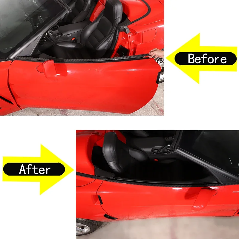 진짜 탄소 섬유 창 트림 외부 장식 스티커, 자동차 개조 액세서리, 쉐보레 콜벳 C6 2005-2013