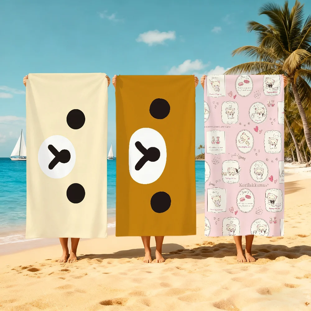 R-rilakkuma-a anime cute Towel Beach Quick Dry Soft Pool Towels Gift for Travel Gym Shower Camping sports