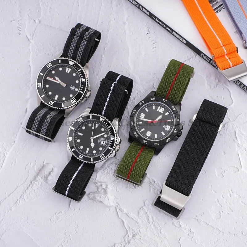 18mm 20mm 22mm Parachute Elastic Nylon Watch Strap for Omega Men Outdoors Sport Army Military Wrist Strap Bracelet Accessories