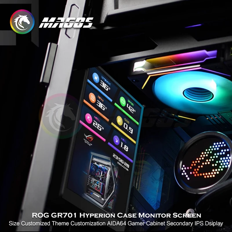 Imagem -04 - Rog-hyperion Case Painel Monitor Gamer Secundário Ips Expansão Dsiplay Tamanho da Solução Aida64 Tema Gr701