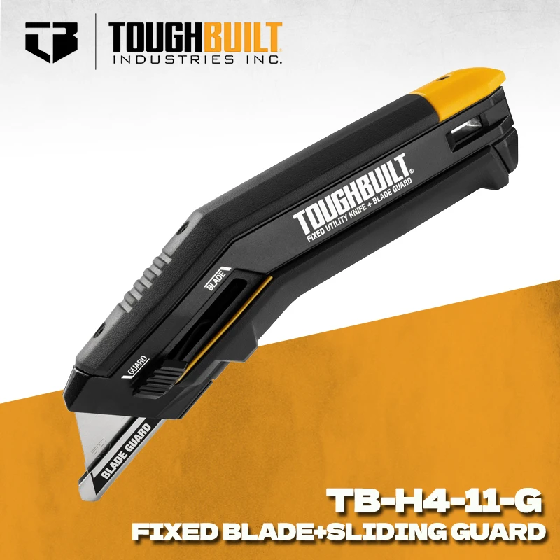 Cuchillo Multiusos de Alta Resistencia TOUGHBUILT TB-H4-11-G de 3/4'', 5 Cuchillas de Cambio Rápido, Protector Deslizante, Herramienta Manual Multifuncional para Obras de Construcción