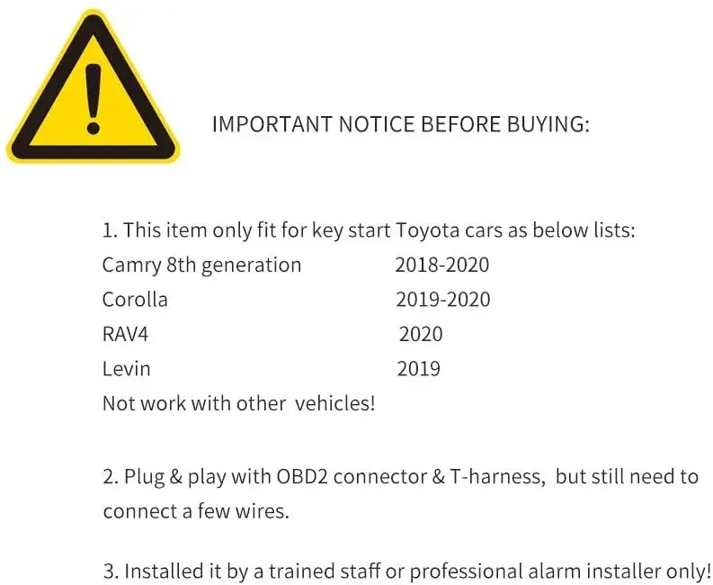 2026 Premium  Plug and Play passive keyless entry push button start car alarm  Fit for Key Start Petrol Hilux 201