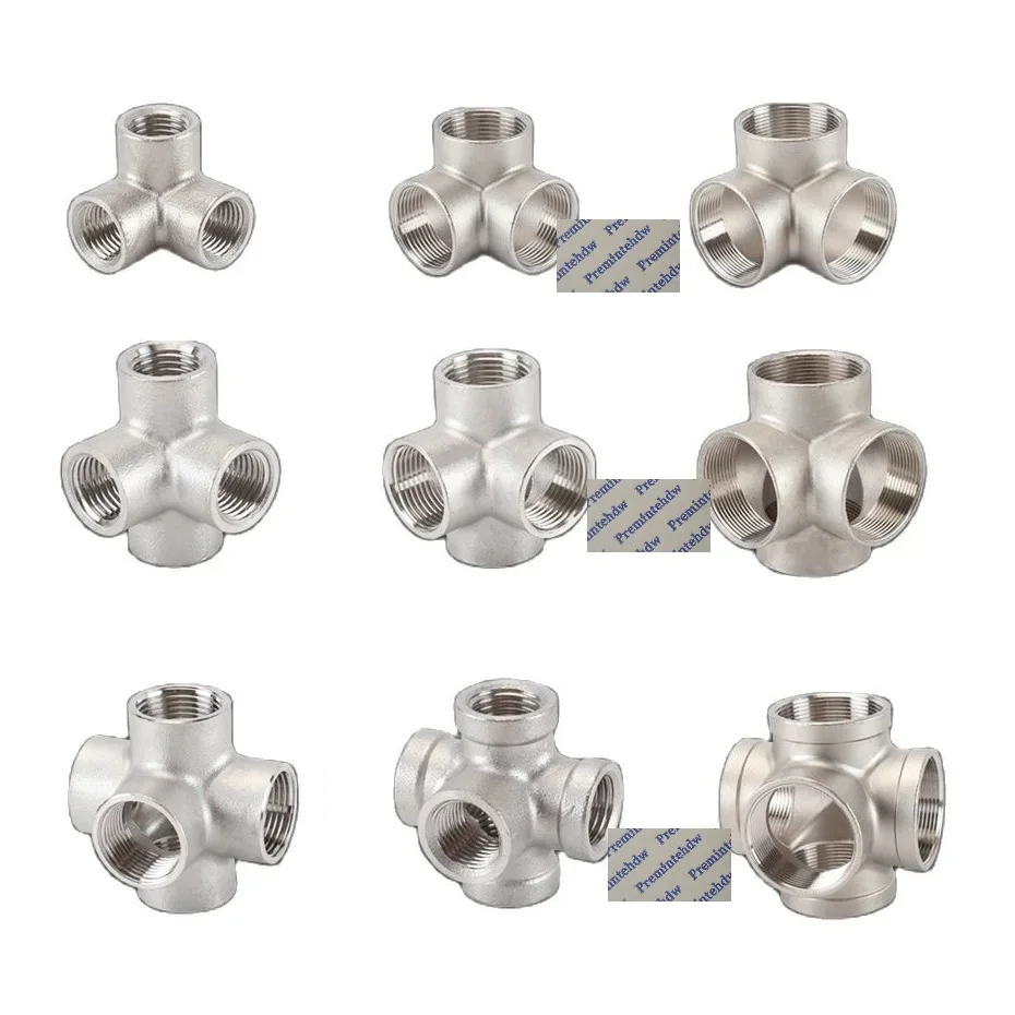 

1Pcs 304 Stainless Steel 3 4 5 Ways Female Thread Corner Pipe Fittings Elbow Plumbing DIY Displaying Rack Shelving Decoration