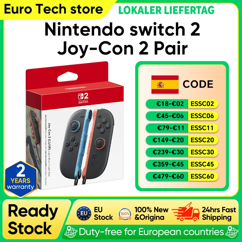 Nintendo switch 2 Joy-Con 2 Pair - Light Blue/Light Red Compatible