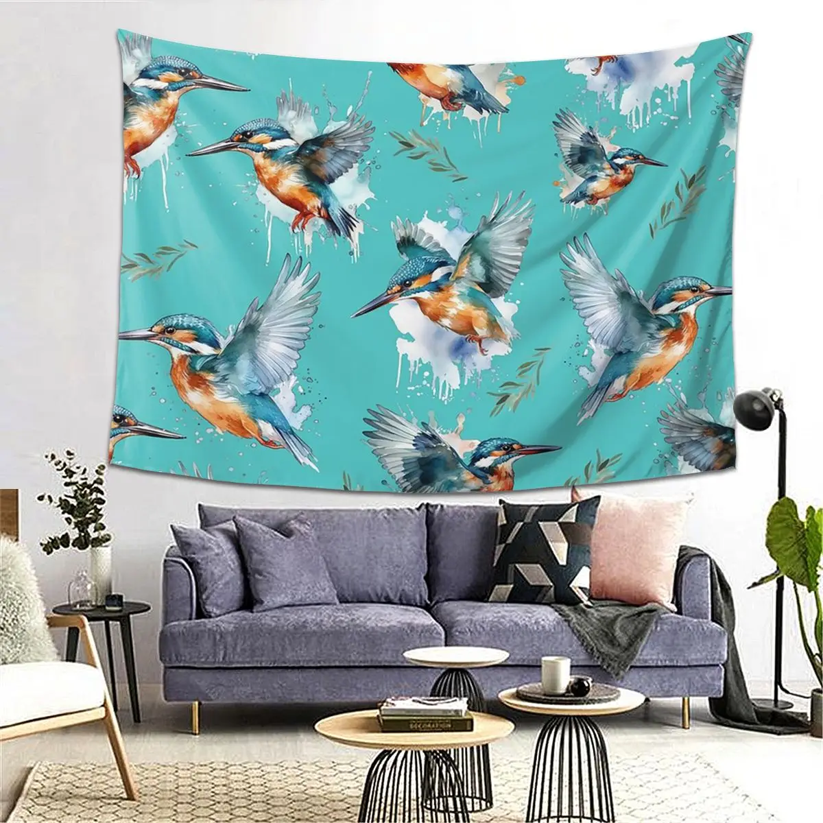 

Гобелен с рисунком зимородок, украшение, художественные эстетические гобелены для гостиной, спальни, дома, настенная ткань, настенная подвеска