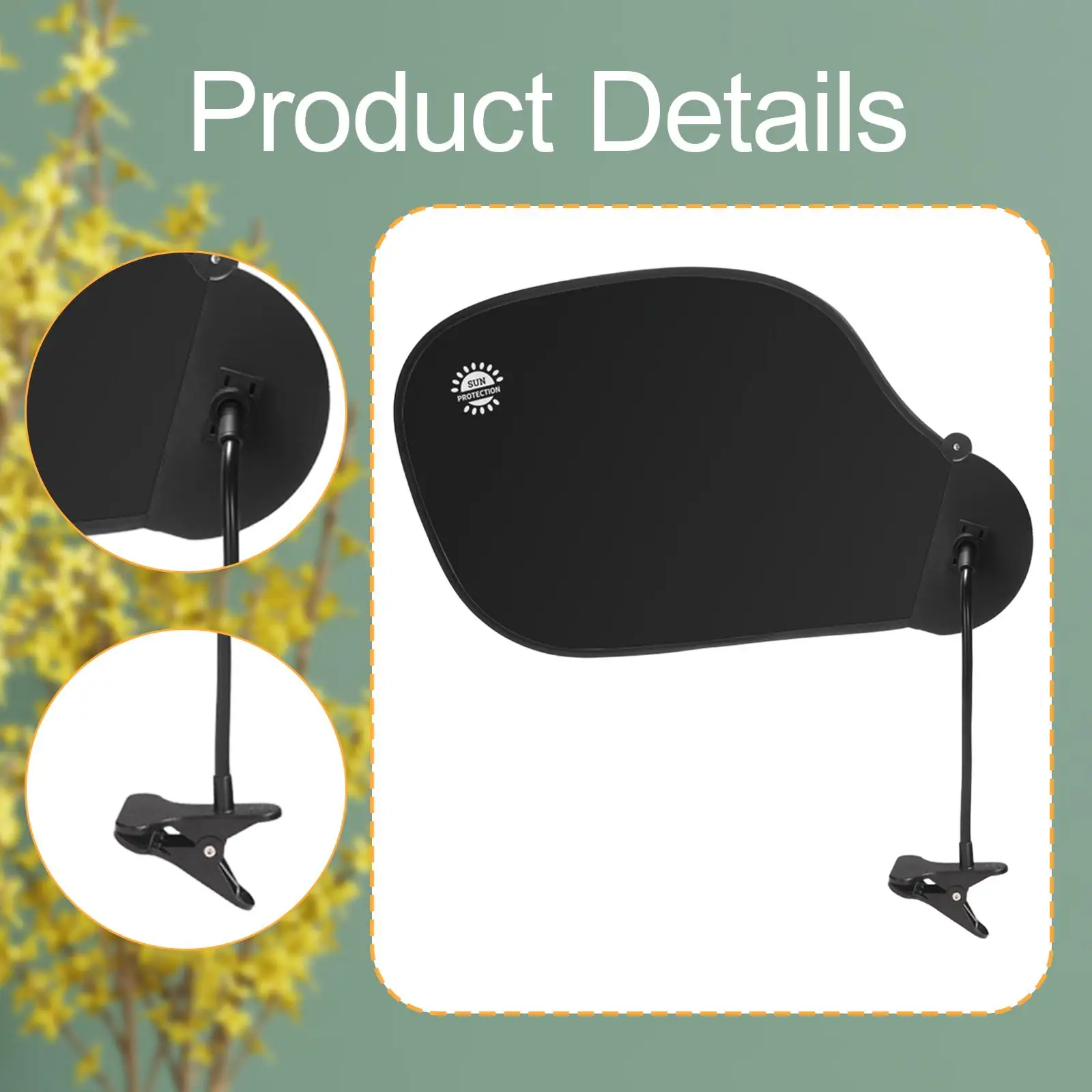 Desk Privacy Shield Foldable Clip on Computer Monitor Sun Shade for Office Screen Light Block Portable Adjustable Glare Blocker