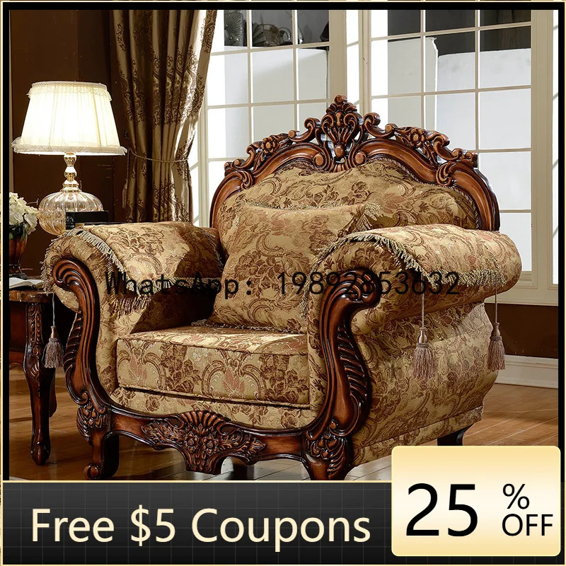 Z3   Sofa Living Room Solid Wood American Country Fabric Sofa Large and Small Apartment Luxury 123 Combination