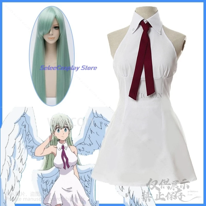 Anime The Seven Sins Deadly Wrath Of The Gods Cosplay Elizabeth Liones Costume Women White Dress Lolita Halloween Customized