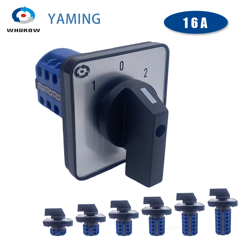 

Поворотный переключатель LW39A-16A YMW39A, 3 положения (1-0-2), для панелей управления, крепление на винты, серебряные контакты