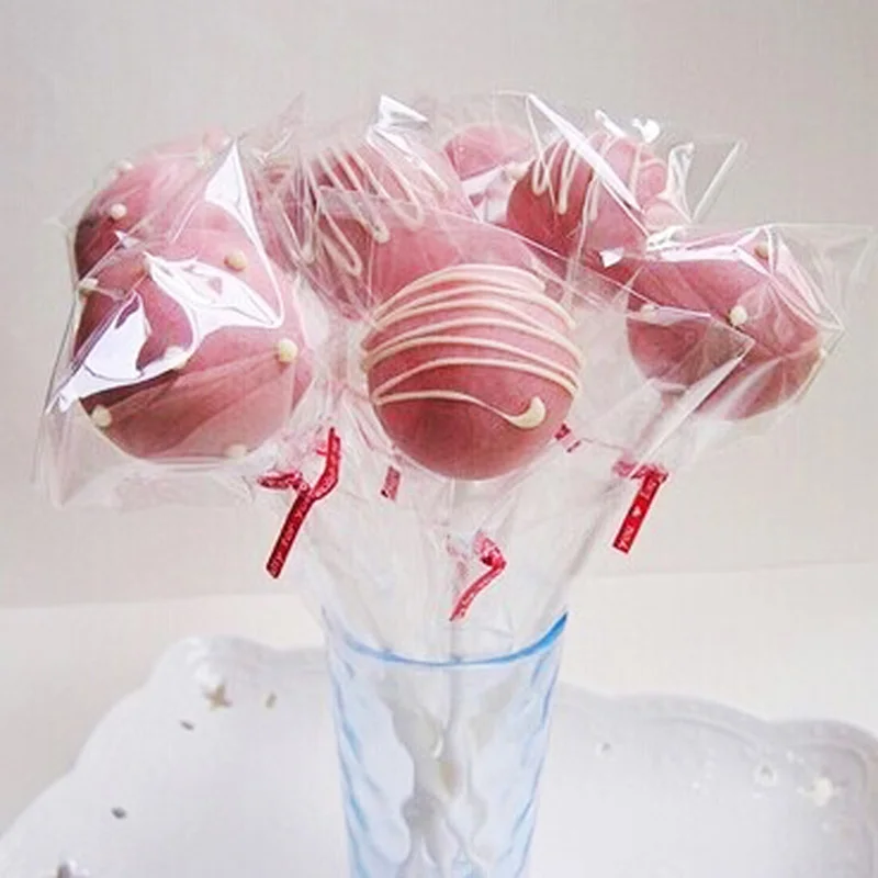 100pcs Transparent Clear Plastic Bags for Candy Lollipop Cookie Packaging Cellophane Bag Wedding Party Favor Opp Gift Bag