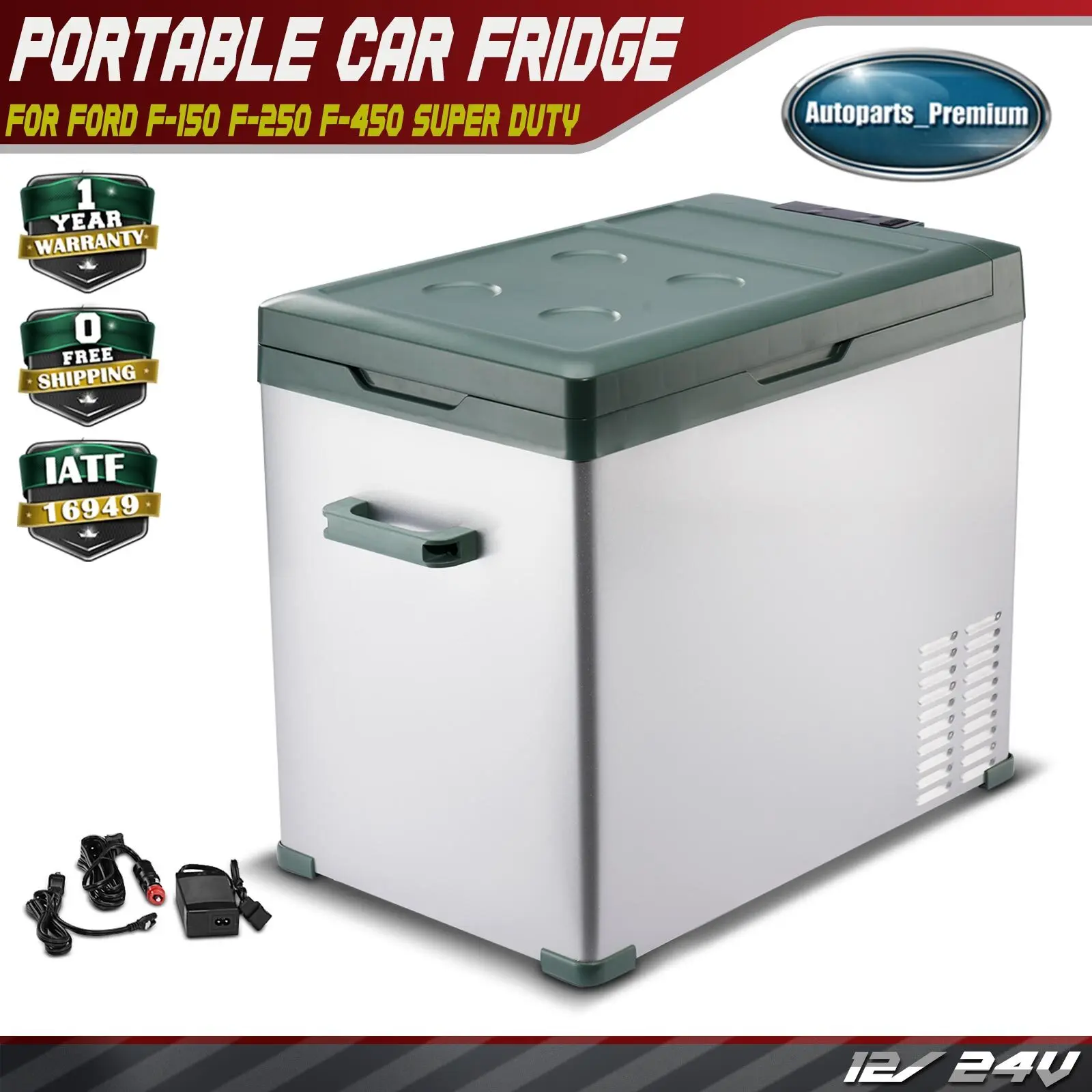 

47QT 12/24V Portable Car Fridge Freezer Cooler Refrigerator for Ford F-150 F-250