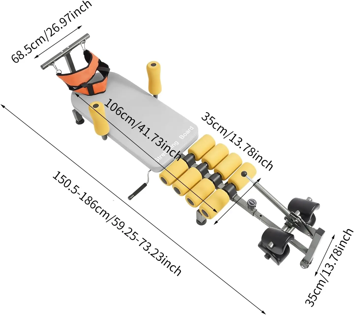 Massage Traction Bed Table, Cervical Lumber Spine Back Stretcher Traction Bed, Full Body Stretching Device For Neck, Back, Knee