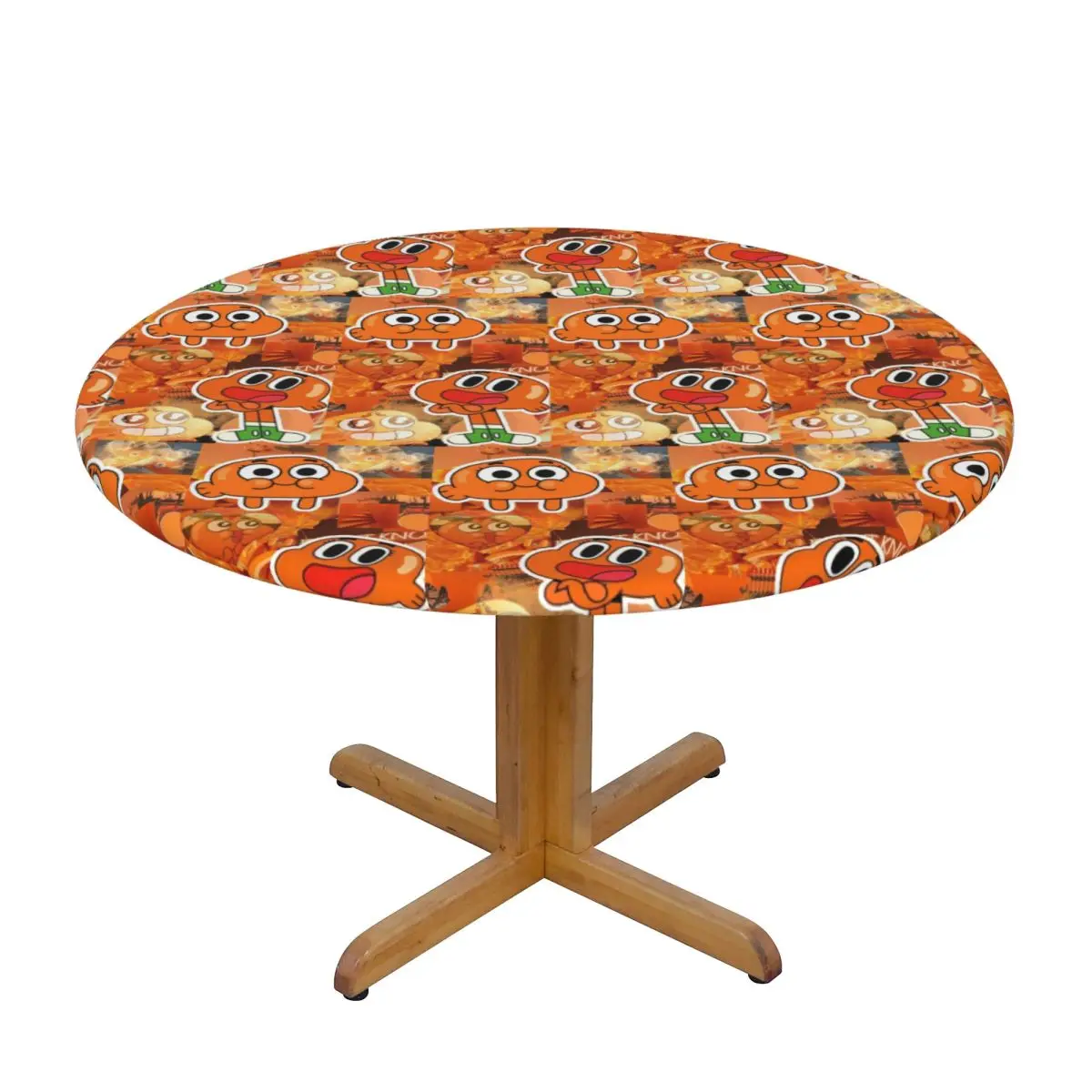 Darwin Watterson The Amazing World Of Gumball Anime Round Tablecloth Oilproof Table Cloth for Kitchen Events Dining Table Cover