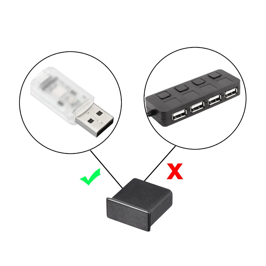 5pcs Plastic Female USB 2.0 Anti-Dust Stopper Cap Cover Port Protector Cover Anti Dust Plug 13x5mm for Male USB 2.0 Port Black