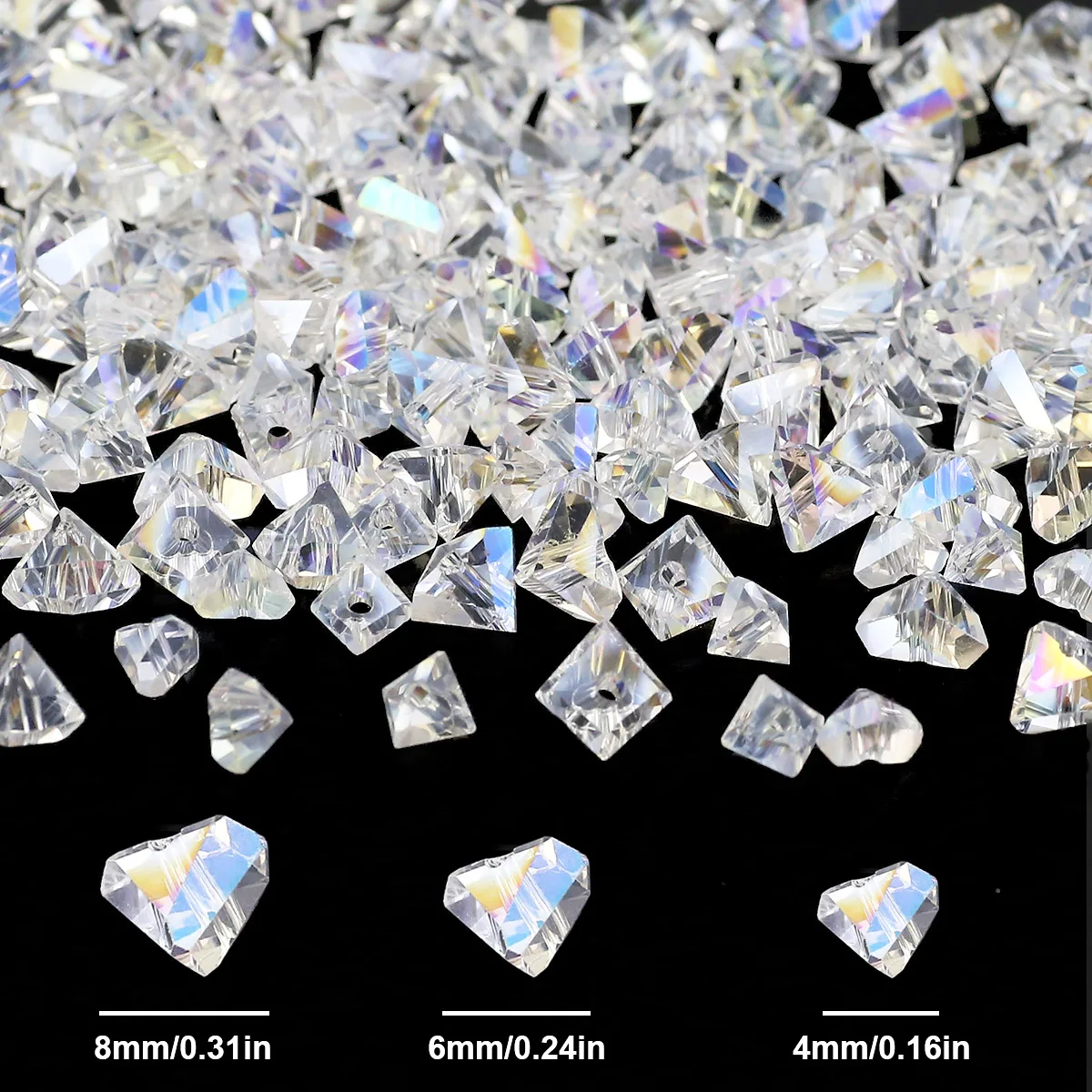 

4mm Triangle White Austrian Crystal Glass Loose Spacers Beads For Jewelry Making Findings Bracelets Neckalce DIY Accessories