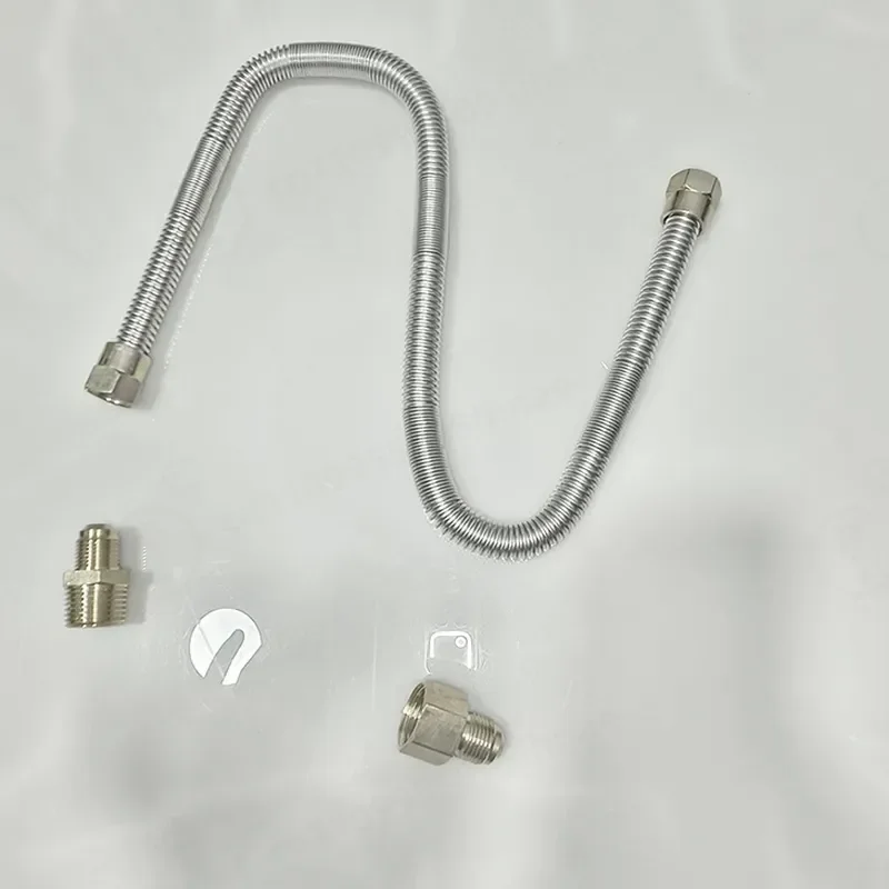 Silent Bellows for Gas Fireplace Brazier System 24 Inch with Internal and External Threads 1/2 Inch NPT Copper Fittings