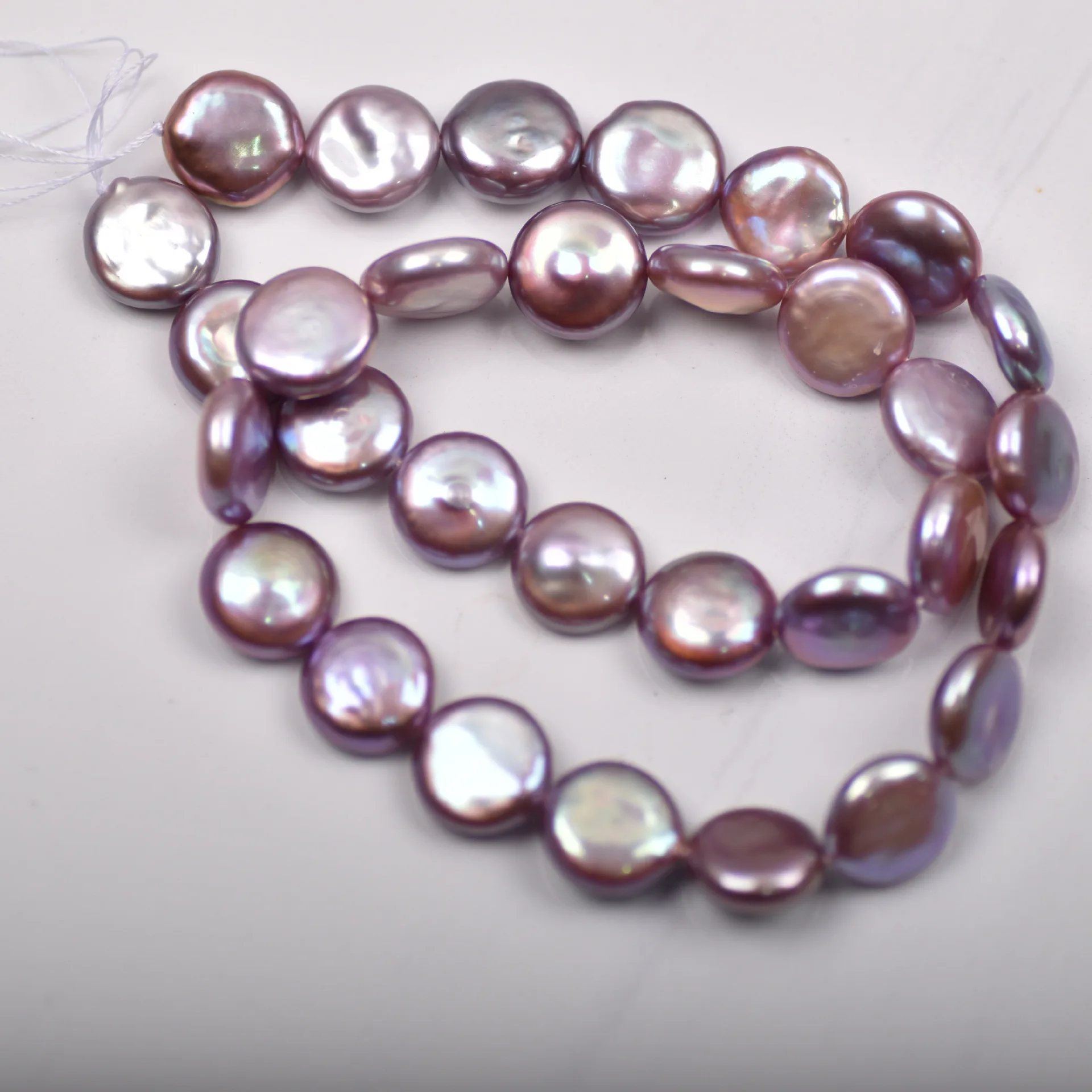 Baroque irregular coin beads 12-13mm purple natural freshwater pearl accessories