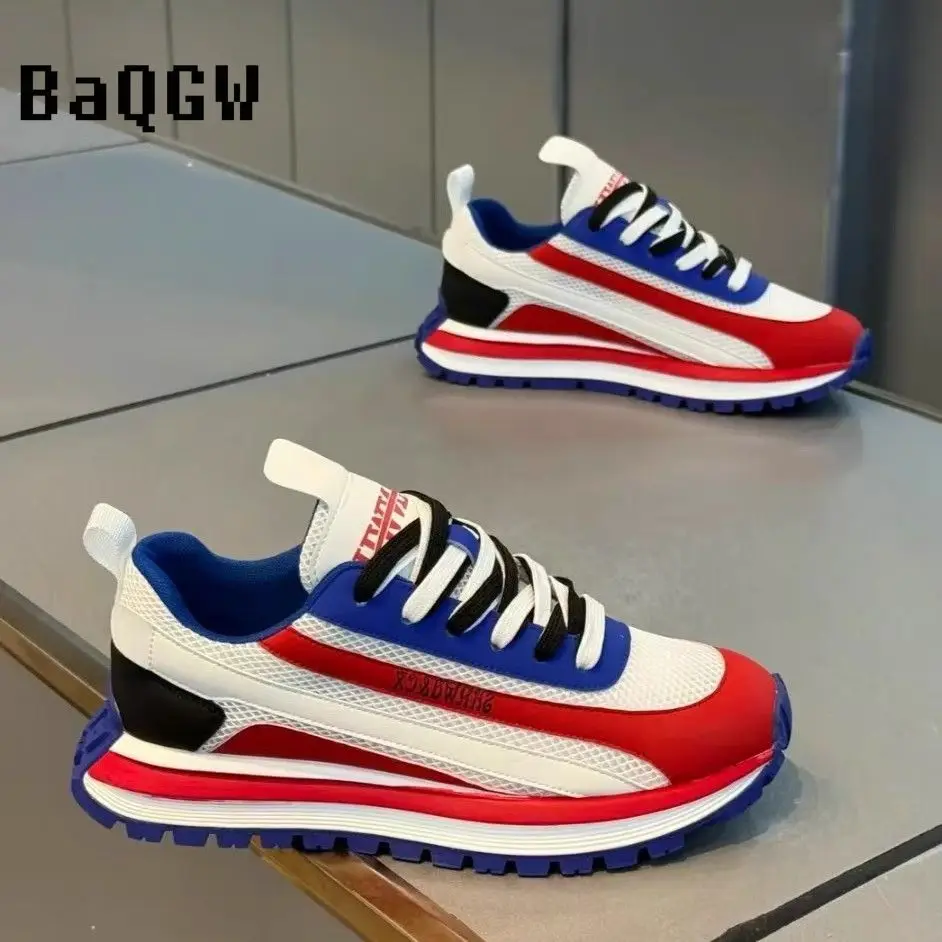 

Мужские кроссовки с цветными блоками, дышащие массивные кроссовки с сеткой, легкие спортивные кроссовки, теннисные баскетбольные кроссовки на толстой подошве