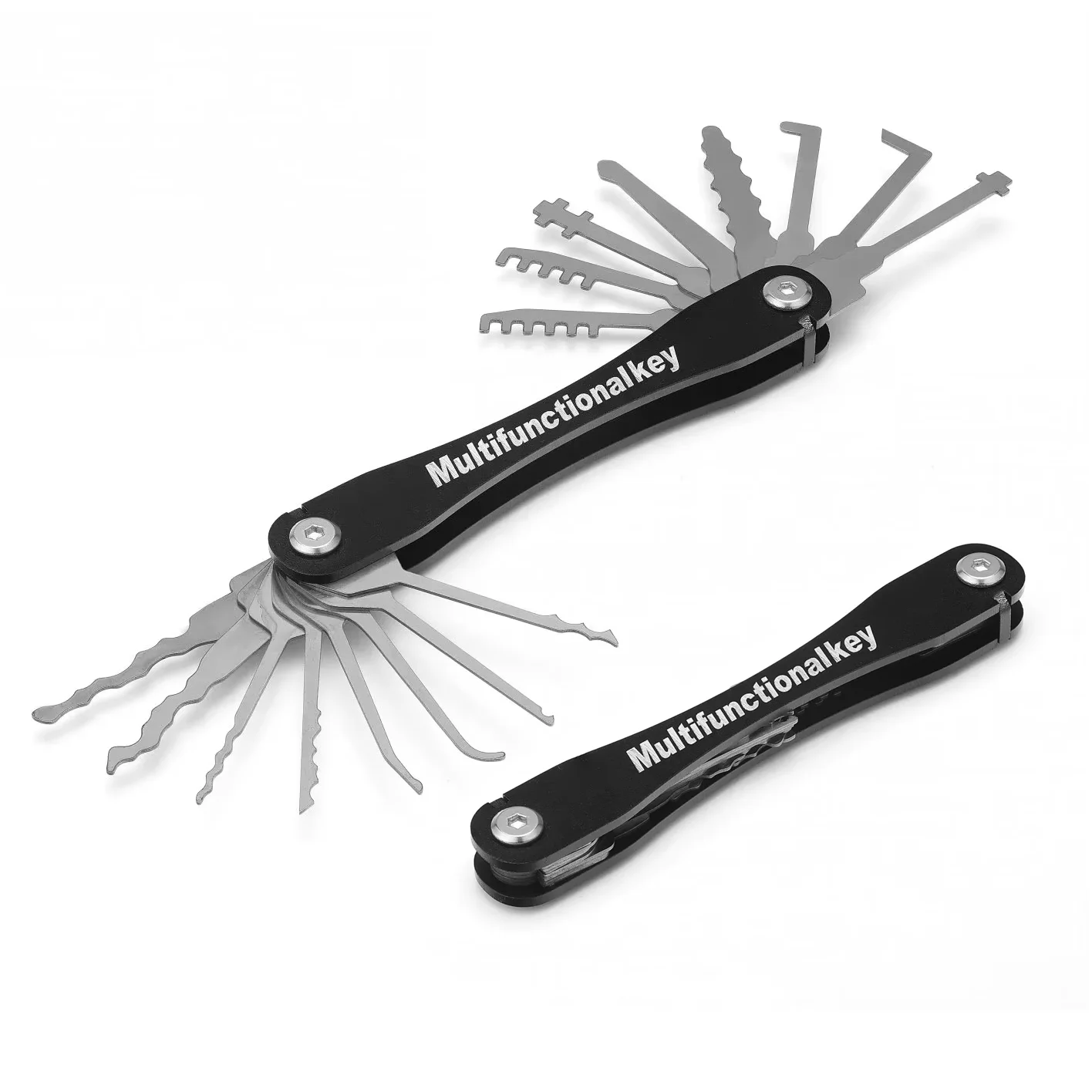 16-Piece Compact Unlocking Set with Double Heads, Multifunctional Door Opening Key, Mini Hook and Hook Removal Kit