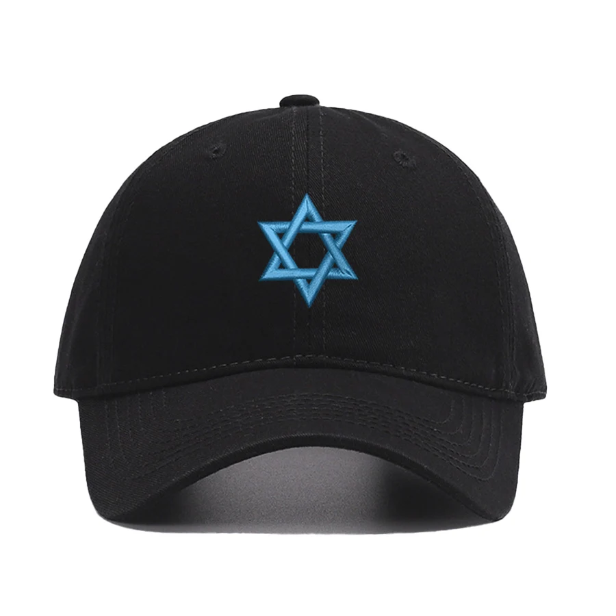 Adjustable Embroidered Blue Star of David Israel Baseball Cap Soft Cotton Sun Hat for Men And Women Adult Snapback Sunbonnet