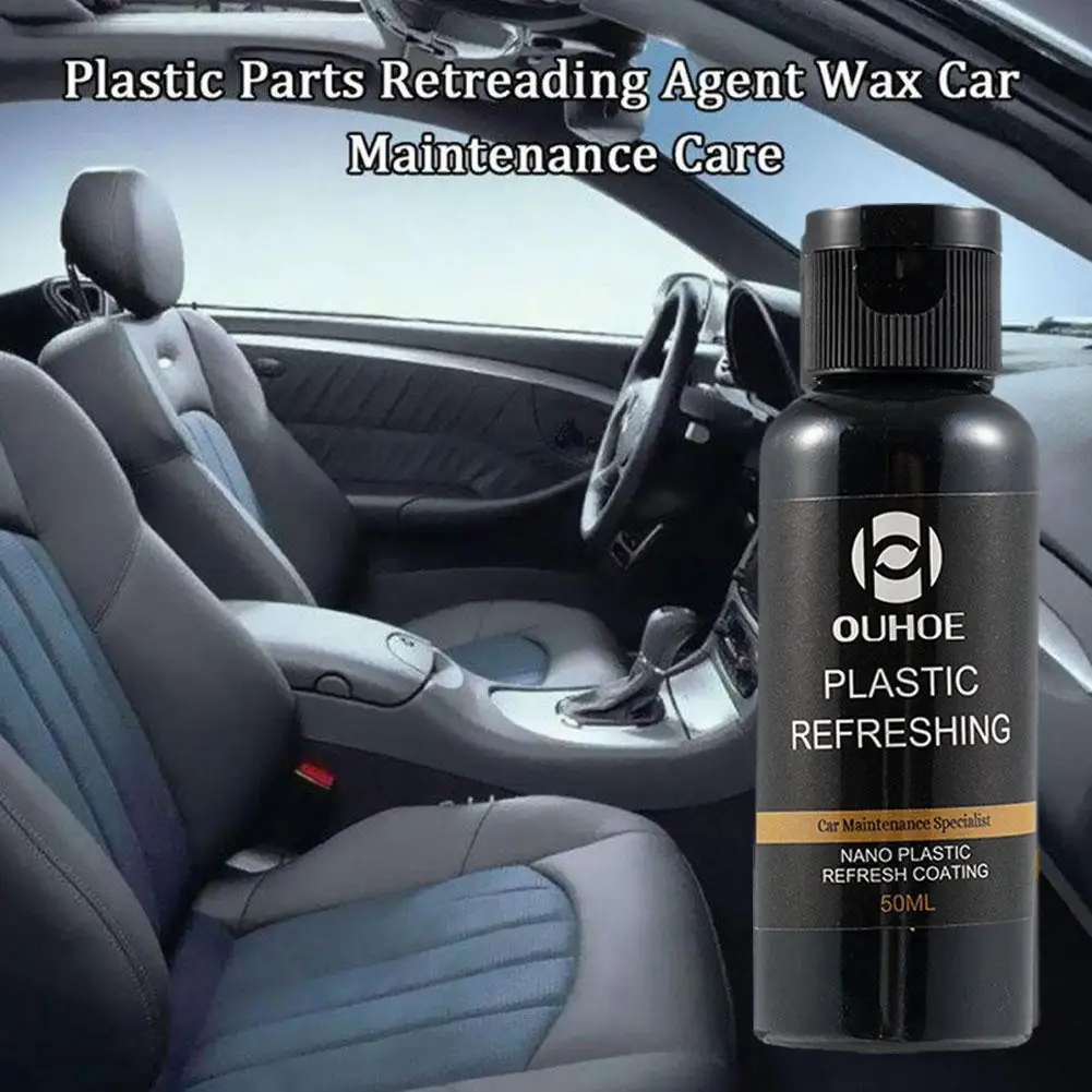 30ml/50ml Set Car Plastic Parts Refurbish Agent Instruments Panel Plastic Parts Retreading Restore Agent Wax Long-lasting Cleane