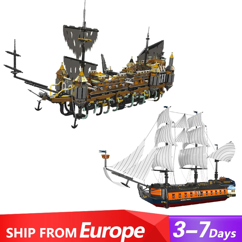 Movie MOC Silent Mary Large Cruise Boat Ship Cruise Boat Steamship Pirate Ship Model Building Blocks Brick Puzzle Toy Kids Gift