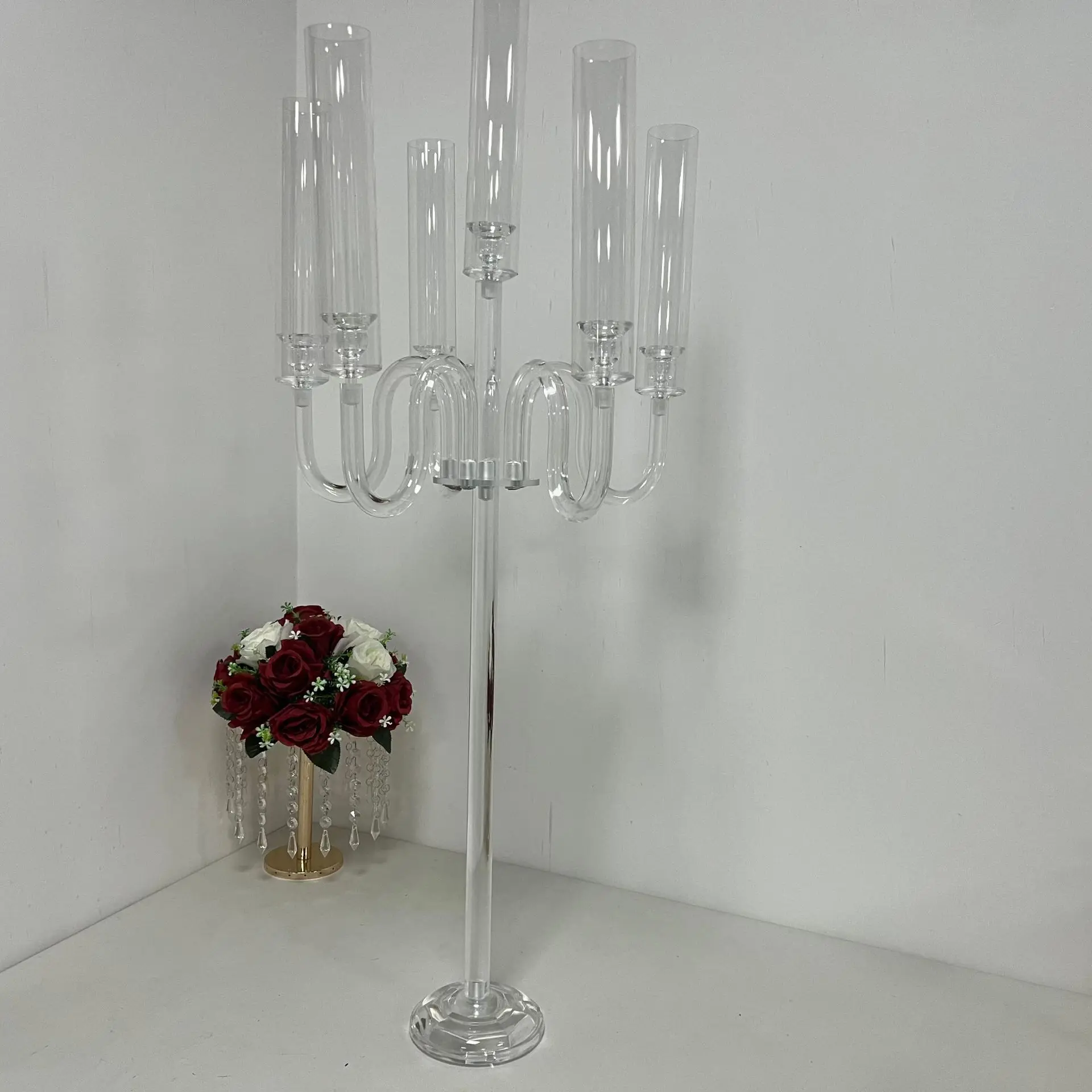 

New acrylic 5-head candlestick wedding western restaurant birthday party, candlestick